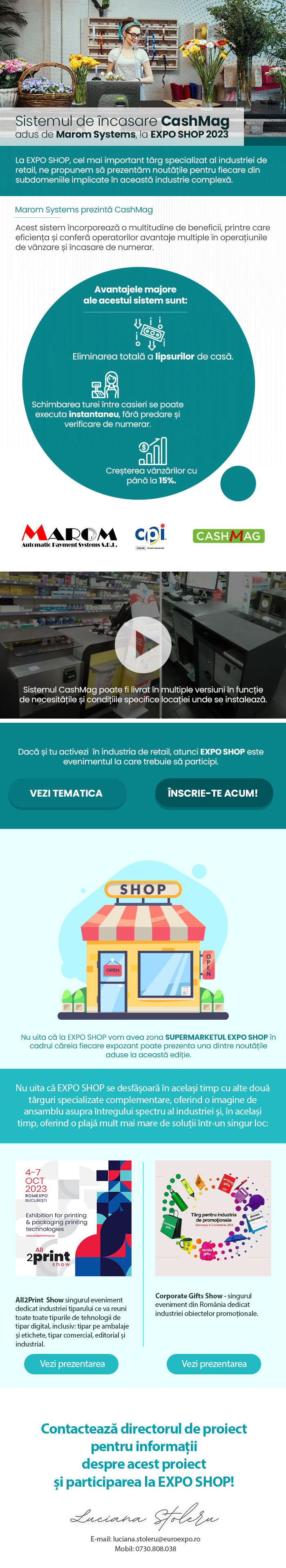 Sistemul de incasare CashMag adus de Marom Systems, la EXPO SHOP 2023