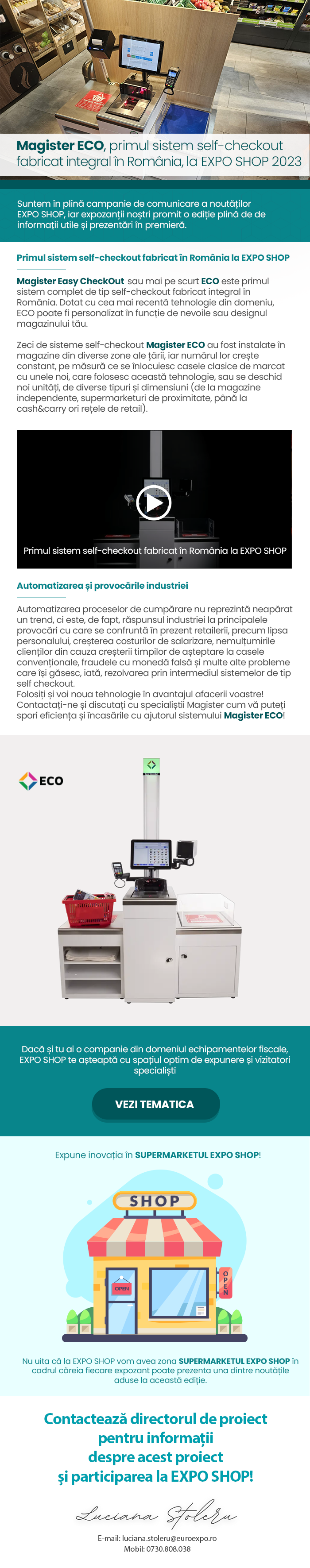 Magister ECO, primul sistem self-checkout fabricat integral în România la EXPO SHOP 2023